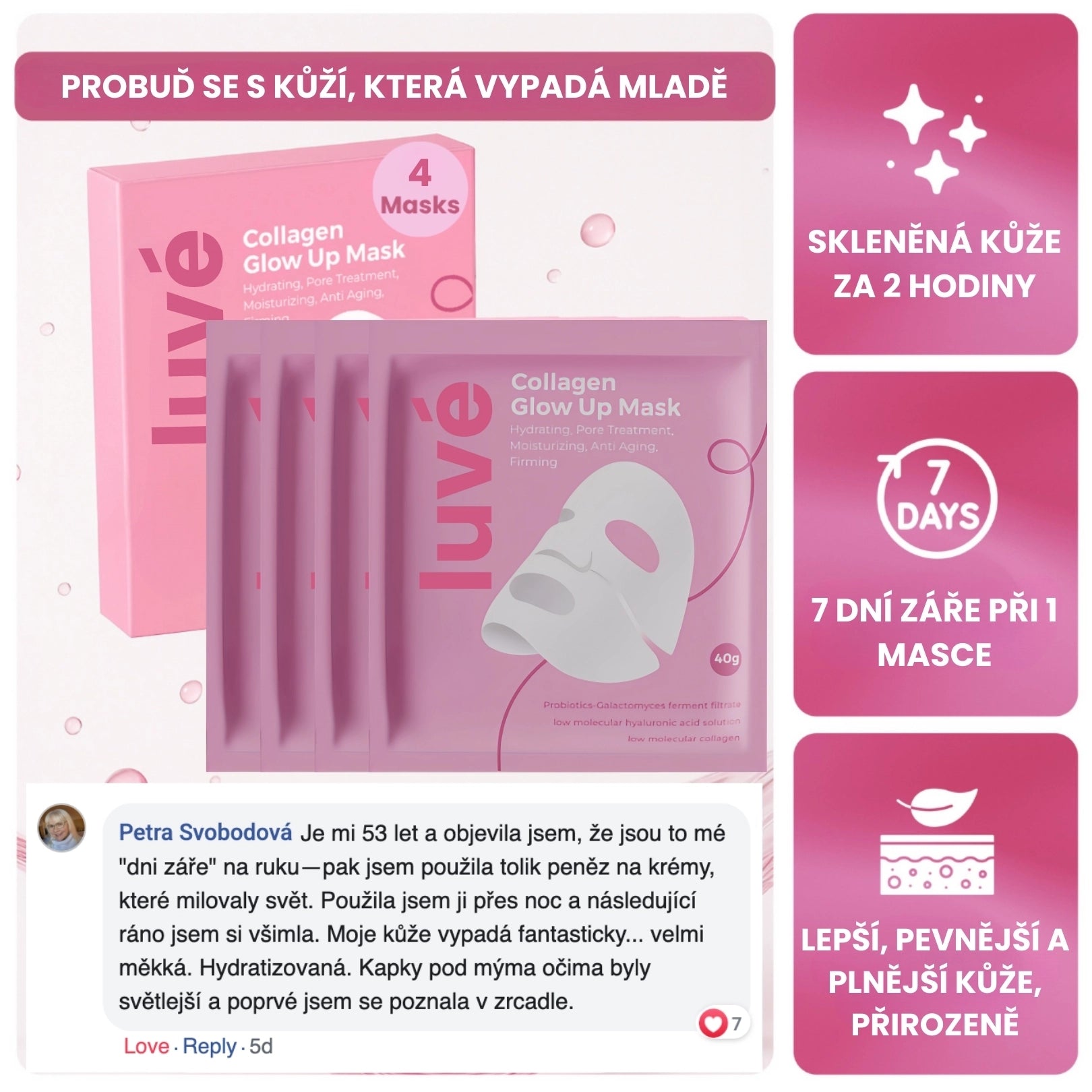 Maska s bio kolagenem